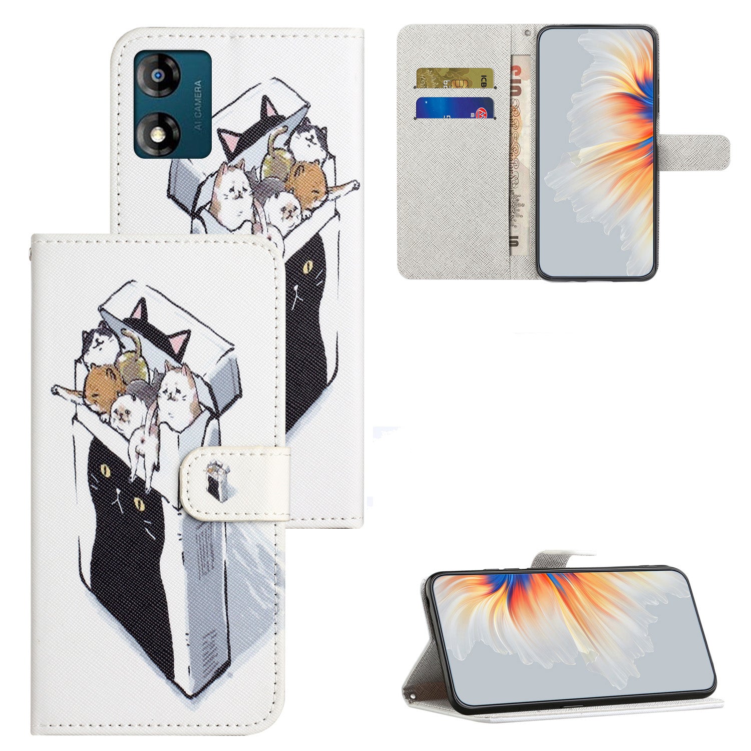 Wallet Case For Motorola Moto E13 4G Flip PU Leather 3D Pattern Printing Stand Phone Cover Wallet Case For Motorola Moto E13 4G Flip PU Leather 3D Pattern Printing Stand Phone Cover